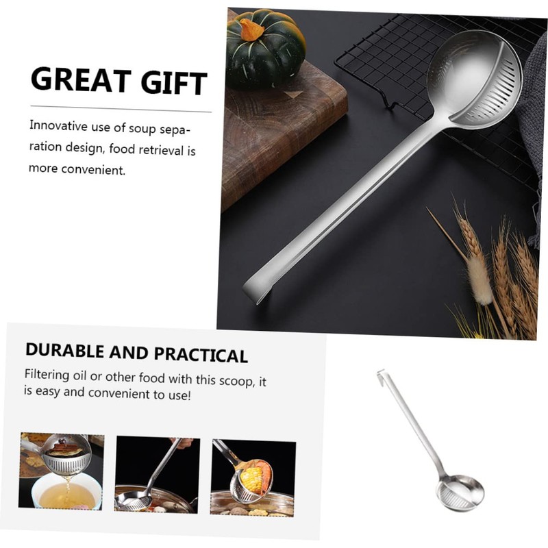 Dual Purpose Soup Spoon Colander Soup Oil Separator Ladle Soup