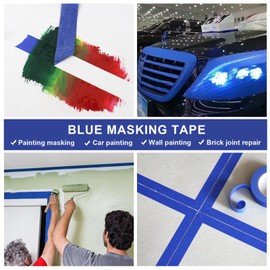 BOMEI PACK Blue Painters Tape 1 Inch Bulk - Paint Tape 20 Rolls x 1 Inch x 55 Yards - Blue Masking Tape for Walls Painting, DIY Crafting, Edge Finishing and School Projects, Total 1100 Yards