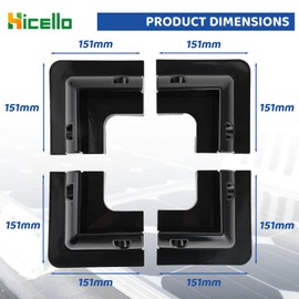 Hicello 4PCS Solar Panel Mounting Brackets Corner ABS UV-Resistant Used on Roofs of RV Boats Caravans Marine Motorhomes Camper Trailer House - Black