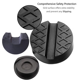 Jack Pad Universal Floor Jack Disk Rubber Slotted Floor, Jack Pad Frame Rail Adapter Pinch Weld Protector Vehicle with Grooves 65 33mm (2 Pack)