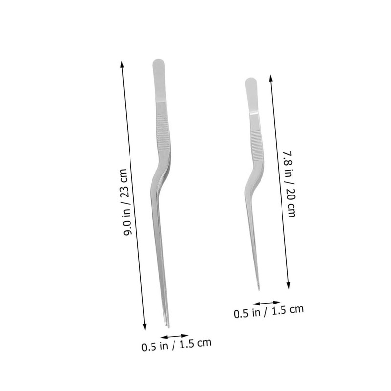 Ciieeo 2sets Kitchen Tongs Tweezers Set Metal Tweezers Fish Bone