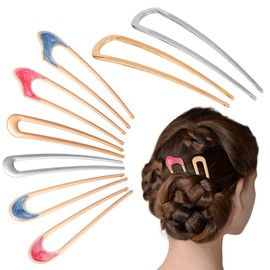 French Hair Pins for Women Girls,Hair Pins with 2pcs Large,6pcs Small for Bun, Chignon,French Twist.Wedding,Daily,Party,Birthday