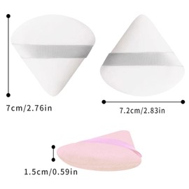 Pack of 2 Powder Puff Triangle Powder Puff Soft Makeup Powder Puff Reusable Powder Puff Triangle Dry Wet Velour Puff for Loose Powder Daily Makeup Foundation Cream Blush (White & Pink)