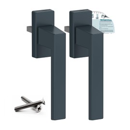 VOOXA Exclusive Aluminium Window Handle, Anthracite Grey RAL7016 (35 mm), Pack of 2, for Windows, Patio/Balcony Doors Made of Wood, Plastic or Aluminium, Tilt Function, Ergonomic, Comfortable Feel