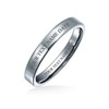 Plain Simple Thin Cigar Flat Couples Titanium Wedding Band Rings