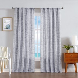 Nautica – Caspian | Extra Wide Light Filtering Textured Curtains Window Treatment Panel/Drapes Pair | Set of 2 | for Living Room, Dining Room, Bedroom & Office | Measures 54” x 84” | Slate