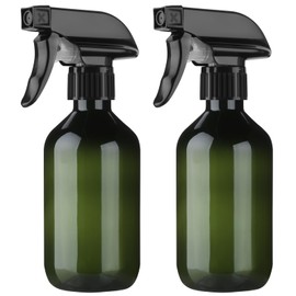 Arkeiliy 2-Pack Leakproof Spray Bottles (300ml/10oz) - Adjustable Nozzle for Fine Mist & Jet Stream | Premium Refillable Plastic Bottles for Hair Styling, Plant Misting, Cleaning Solutions (Green)