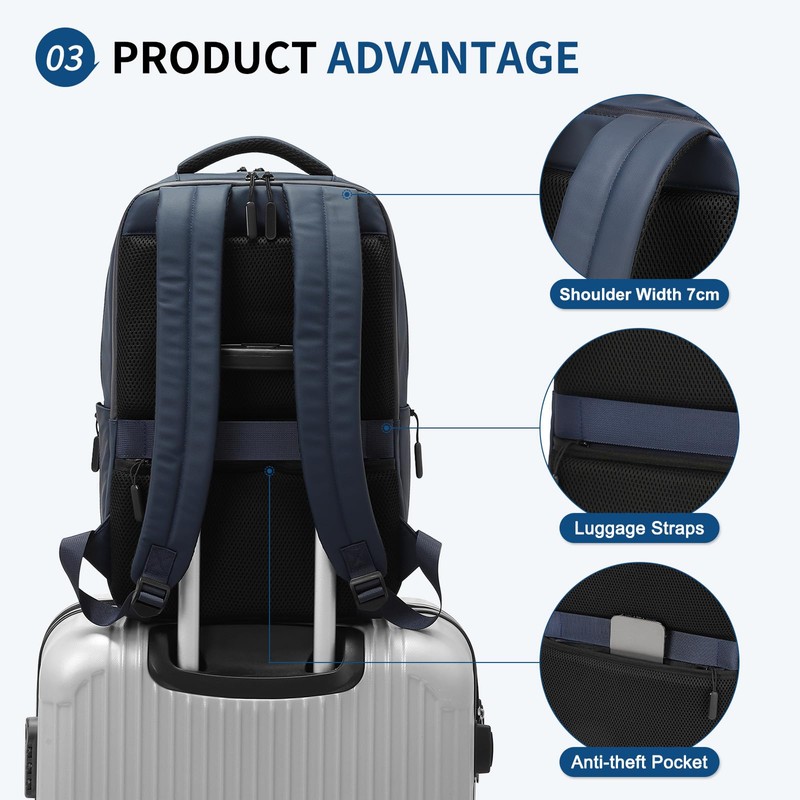 SUIKIHUM Waterproof Laptop Backpack for Men & Women, Flight Approved