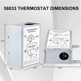 Criditpid Adjustable Thermostat for Lomanco F0510B2944, F0510B2497, 35407, Broan 97009317 Power Vent Attic Fan Motor, Fan Thermostat with Built-in Fire Fuse.