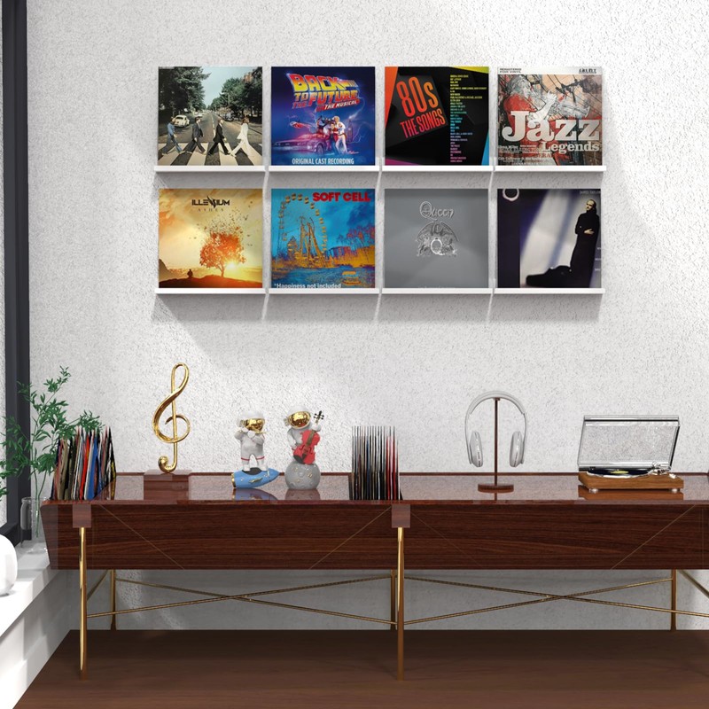ILYXY Acrylic Vinyl Record Holder Wall Mount – 8 Pack