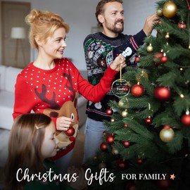 WaaHome Family Christmas Ornaments Gifts for Mom Women - Glass Keepsake Ornaments for Christmas Tree Decorations 2025 - Side by Side Or Miles Apart Family is Always Close at Heart