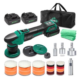 BATOCA S4 Cordless Polisher for Car Detailing with 2Pcs 12V 2.5Ah Batteries, Both Rotary Buffer & Dual Action Polisher, 1&3inch Brushless Polisher, Basic Kit