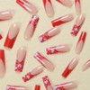 24 Pcs Long Press on Nails Valentine’s Day Thick Fake