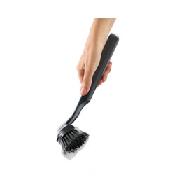 Joseph Joseph SinkTech Dish Brush with Stainless-Steel Storage Stand, Durable Bristles, Pan Scraper, Replaceable Head