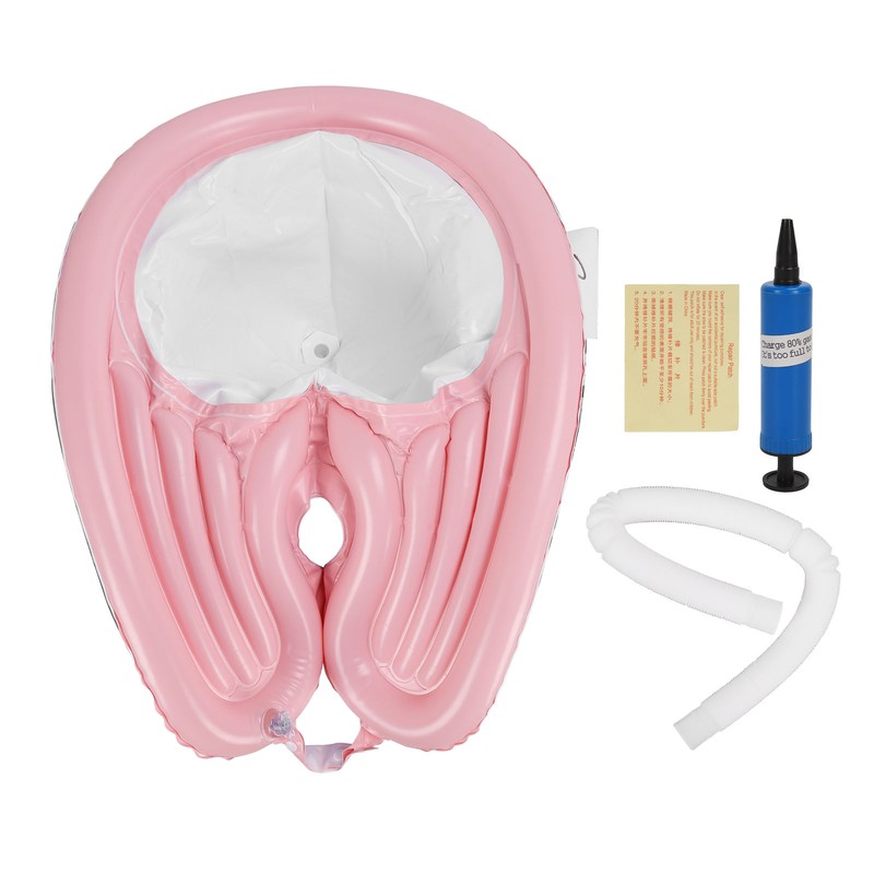 Inflatable Shampoo Bowl Foldable Hair Washing Sink with Detachable Drain