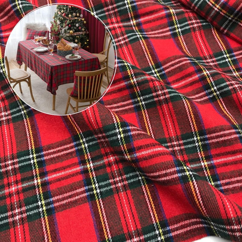 Red Christmas Plaid 4.5oz Shirting Flannel Fabric for Festive Family