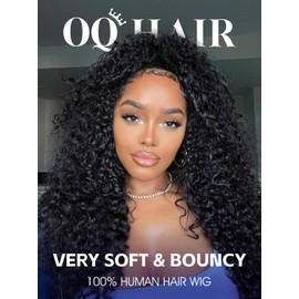 OQ Hair Water Wave Half Wig Human Hair Adjustable Drawstring 180% Density 3 In 1 Beginner Friendly Glueless Wear and Go Half Human Hair Wig for Women 24 Inch