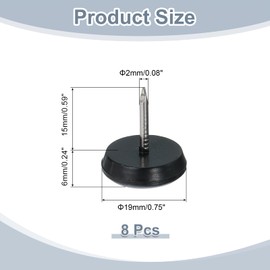 sourcing map 8Pcs Nail on Furniture Sliders, 3/4"(19mm) Round Furniture Glides Sliders, Chair Furniture Glides Pads, Chair Leg Protector Pads Furniture Pads for Sofas, Cabinets, Light Blue