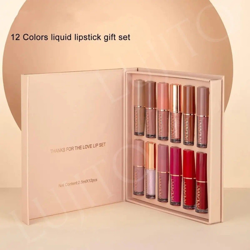 12 Colores Labiales Mate Indelebles Pintalabios Antiagua Set