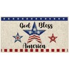 Dlzdn 4th of July Patriotic Blue Red Star Door Mat