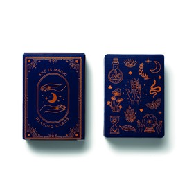 DesignWorks Ink Standard Index Decorative Playing Cards for Poker, Solitaire, and Other Card Games - Navy and Bronze She is Magic