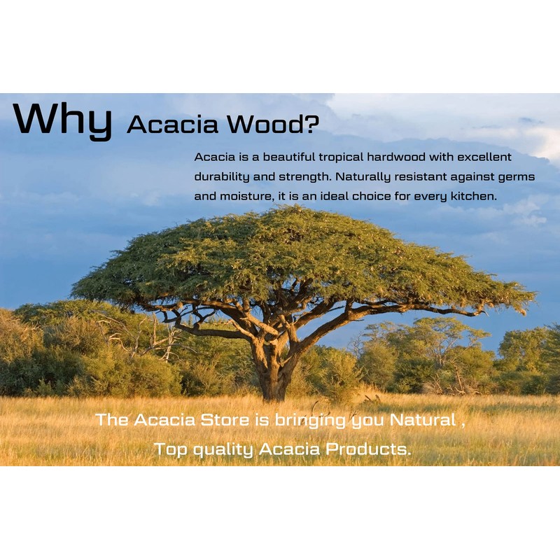 Acacia Wood Rectangular Cutting Board, Made in Vietnam 15.75 x