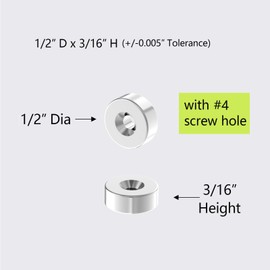 AplysiaTech Powerful Rare Earth Ring Magnets, N52-1/2 D x 3/16" H W/#4 Screw Countersunk Hole - 28 Pack, Super Strong Neodymium Mounting Magnets with Countersunk Hole for Tool, Crafts and Cabinet