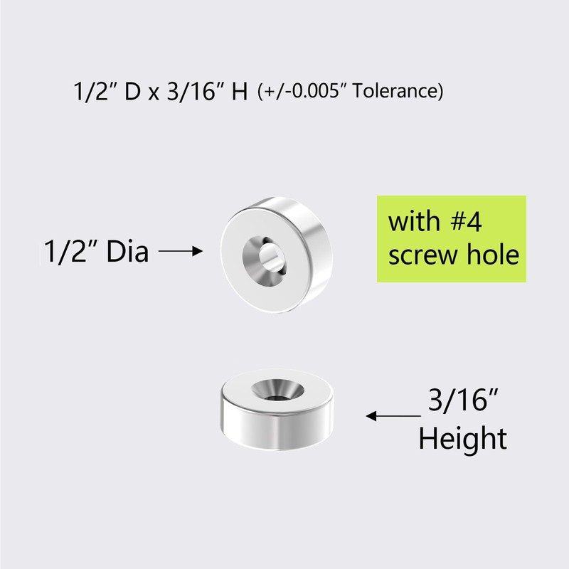 AplysiaTech Powerful Rare Earth Ring Magnets, N52-1/2 D x 3/16"