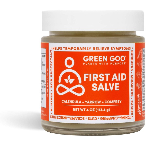 Green Goo Natural Skin Care Salve, First Aid Skin Repair Cream, 4-Ounce Jar