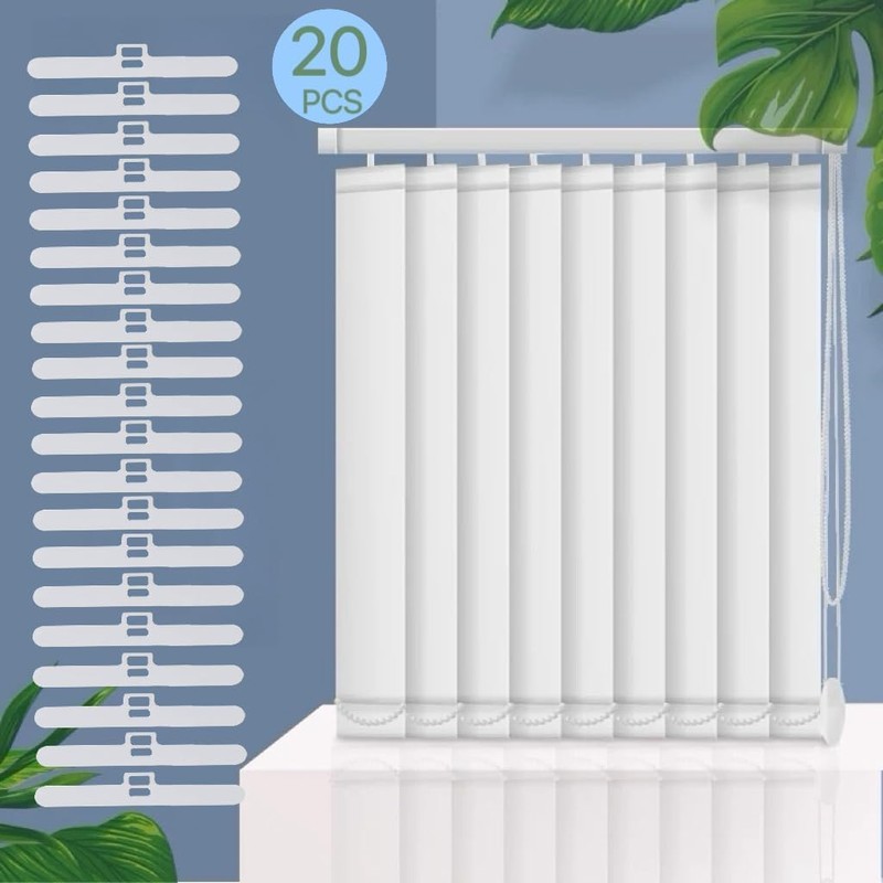 BEANPRECOY Vertical Blind Clips Top Hangers 20 Pack - Double