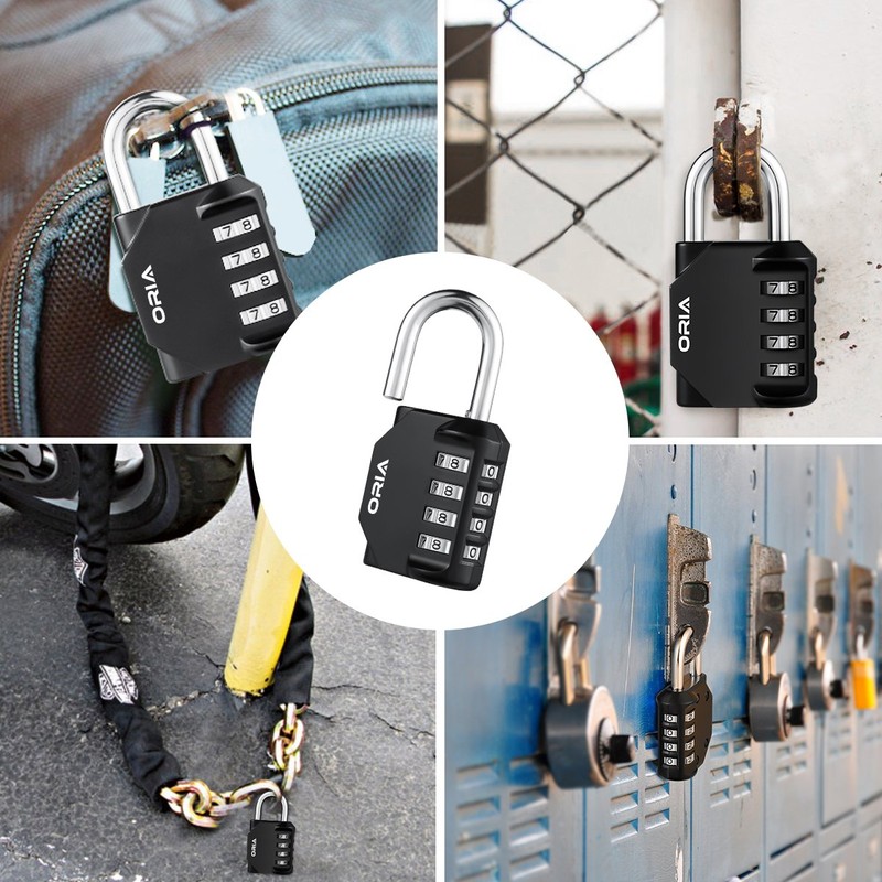 ORIA 2 Pcs Combination Padlock 4 Digit Code, HA9_2PCS-O52118-ODE