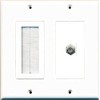 RiteAV Mesh Brush Coax Cable TV Wall Plate Dual 2