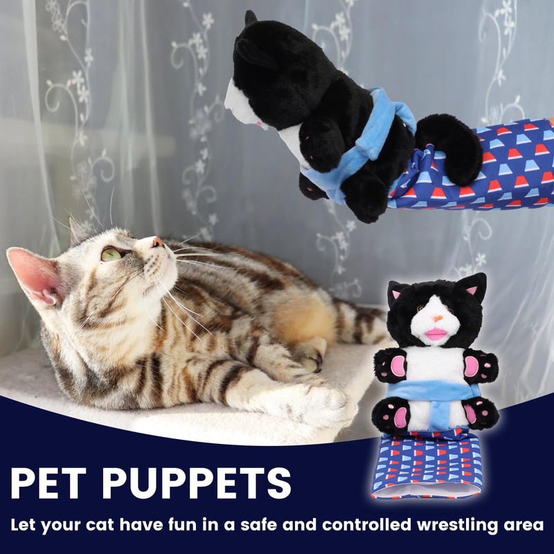 Pack of 2 Cat Hand Puppets, Interactive Cat Toy Hand