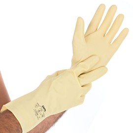 FRANZ MENSCH Chemical Protection Gloves Satin Latex Pack Natural 9/L 30 cm