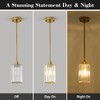 HONIEGG 5.1" Mini Modern Gold Crystal Kitchen Island Pendant Lights