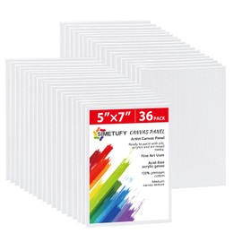 Simetufy 36 Pack 5 x 7 Inch Canvas Boards Small Painting Canvas for Kids, Blank Canvas Panels for Painting- Gesso Primed Acid-Free 100% Cotton for Acrylics Oil Watercolor Tempera Paints