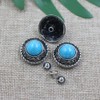 Mingchen Unique Metal Eye Decorative Buckle Blue Turquoise Round Shape