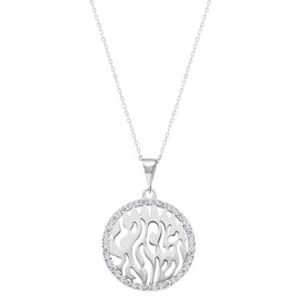Shema Israel Hebrew Prayer Blessing Necklace for Women in Sterling Silver