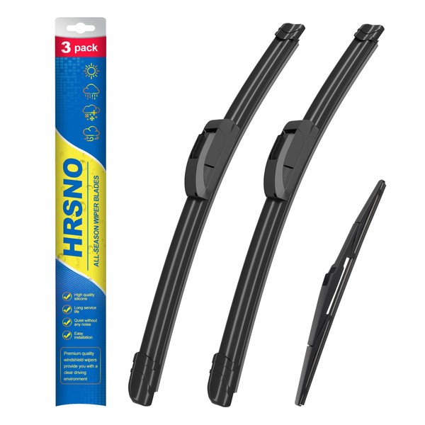 HRSNO 26"+17" Windshield Wipers With 14" Rear Wiper Blade Sets