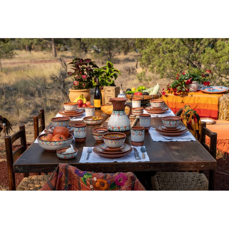 Cactus Canyon Ceramics Salsa Bowls - Spanish Terracotta White Decor