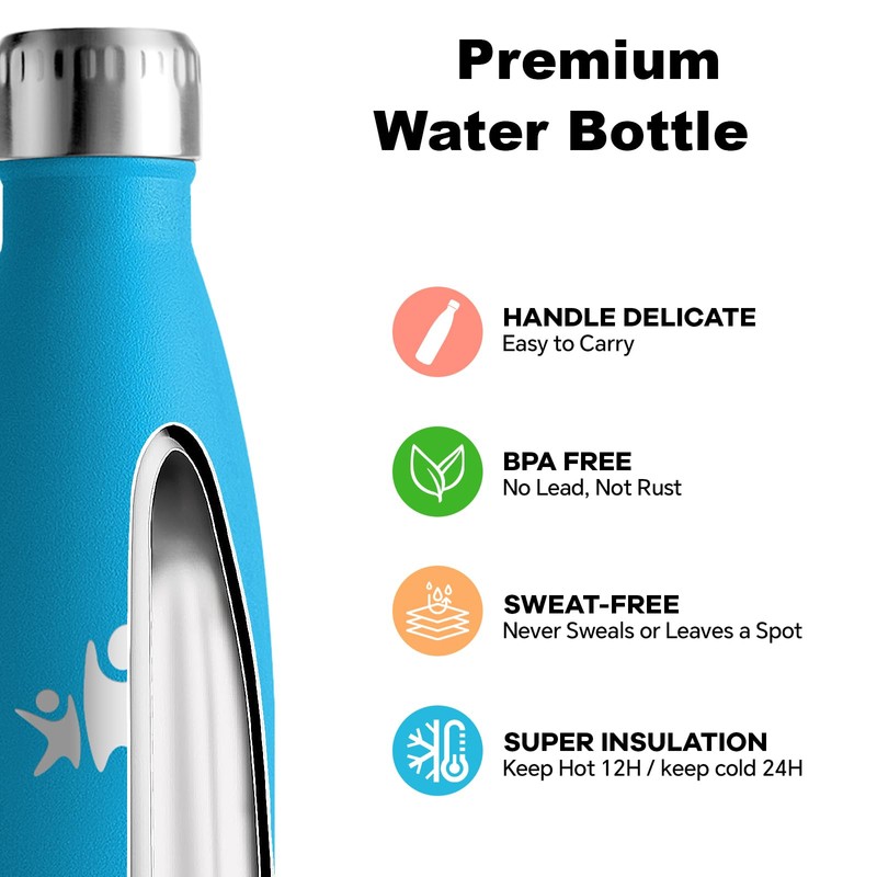 Stainless Steel Drinking Bottle, 0.75 Litres, BPA-Free, Thermos Flask, Double-Walled,