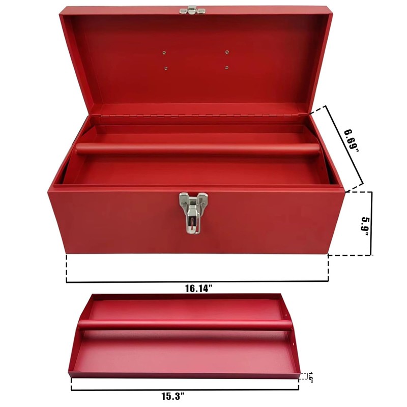 16" Small Tool Box Mini Toolbox Small Metal Tool Box
