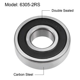 sourcing map 6305-2RS Deep Groove Ball Bearings Z2 25mm X 62mm X 17mm Double Shielded Carbon Steel