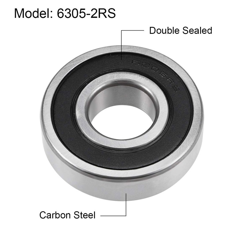 sourcing map 6305-2RS Deep Groove Ball Bearings Z2 25mm X