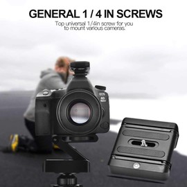 Acouto Z Flex Tilt Head Folding Plate Z-Type Tilt Flexible Folding Tr Head 1/4" Mounting Screw Tr Quick Release Plate Fit for Nikon for Canon DSLR