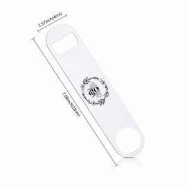 TASDANA Floral Wreath with Bee Stainless Steel Bottle Opener Nature Art Leaf Plant Insects Wildlife Spring Summer Flat Beer Bottle Opener Keychain for Home Kitchen Bar Restaurant Party Birthday Gift