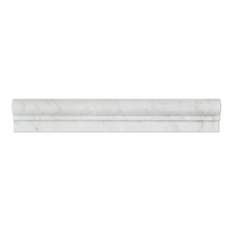 White Bianco Carrara Marble 2x12 Ogee Chair Rail Liner Trim