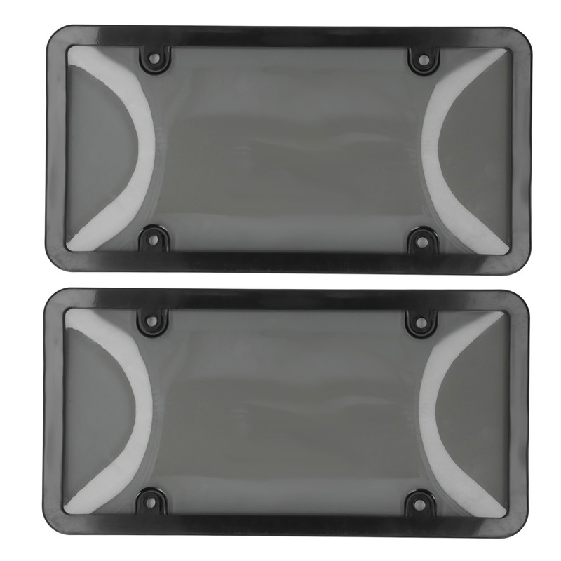 License Plate Frame Cover Set Standard Fit Smoky UV Resistant