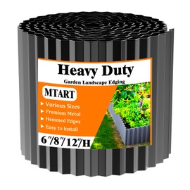 MTART Corrugated Metal Edging for Landscaping, Sturdy Garden Edging Border for Flower Bed, Lawn and Landscape Edging (Black, 6"×40Ft)