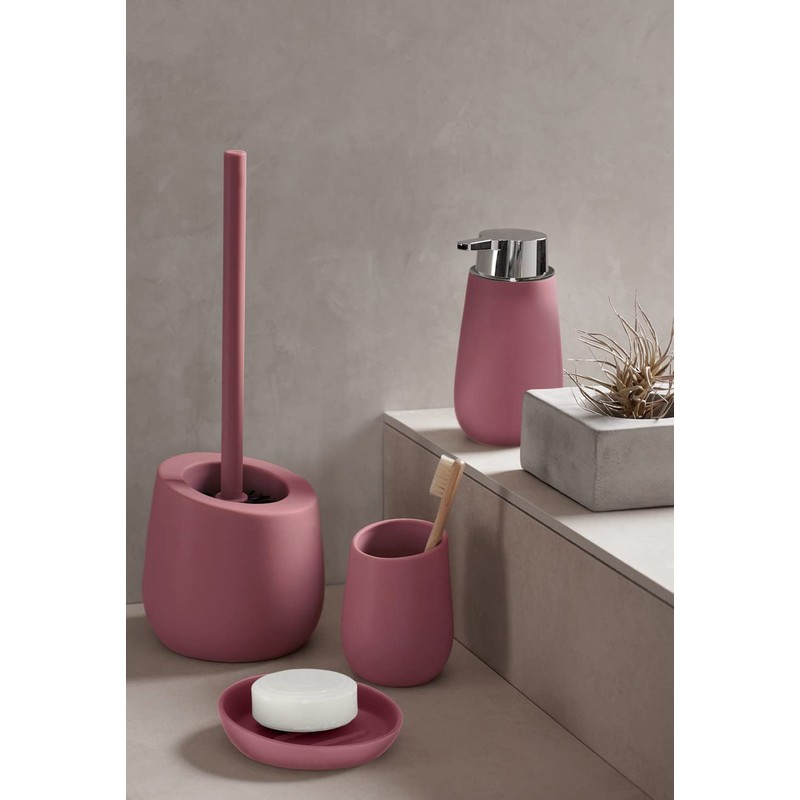 WENKO Badi Ceramic Toilet Brush Set Dusky Pink